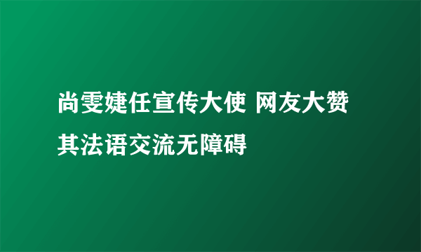 尚雯婕任宣传大使 网友大赞其法语交流无障碍