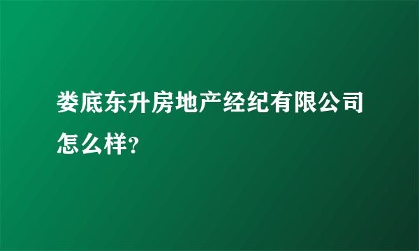 娄底东升房地产经纪有限公司怎么样？