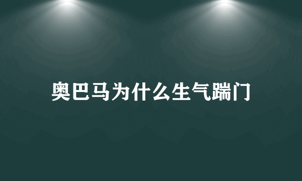 奥巴马为什么生气踹门