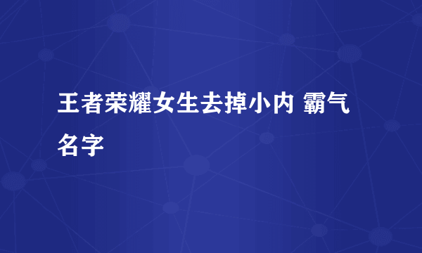 王者荣耀女生去掉小内 霸气名字