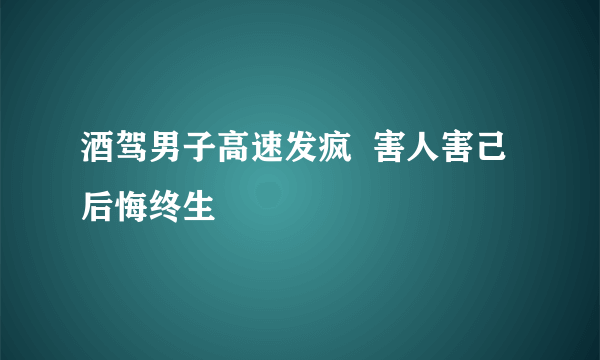 酒驾男子高速发疯  害人害己后悔终生