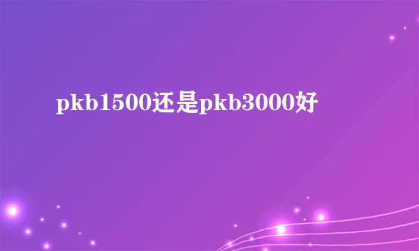 pkb1500还是pkb3000好