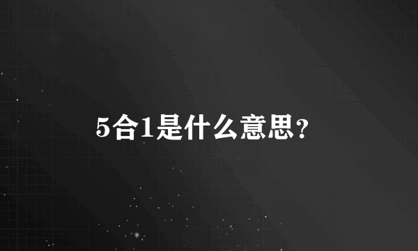 5合1是什么意思？