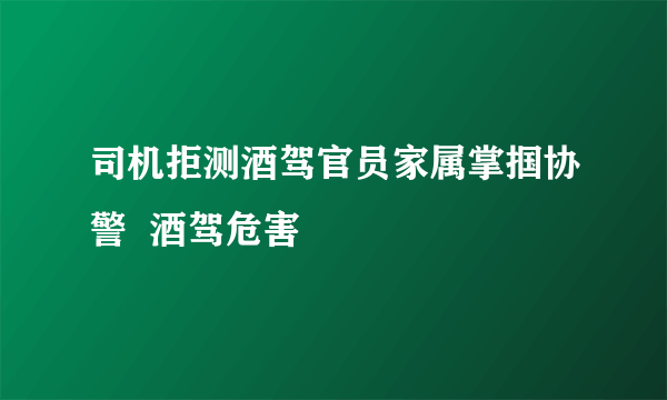 司机拒测酒驾官员家属掌掴协警  酒驾危害