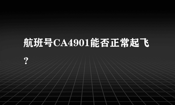 航班号CA4901能否正常起飞？