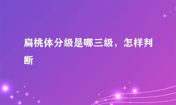 扁桃体分级是哪三级，怎样判断