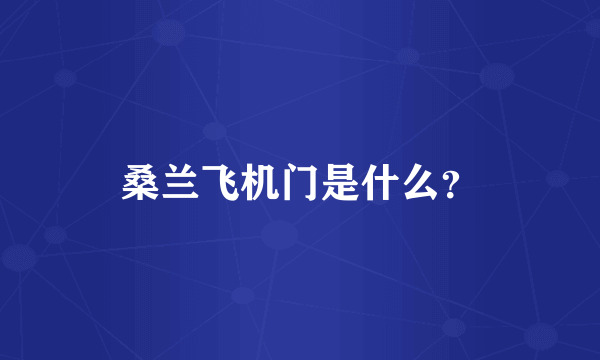 桑兰飞机门是什么？