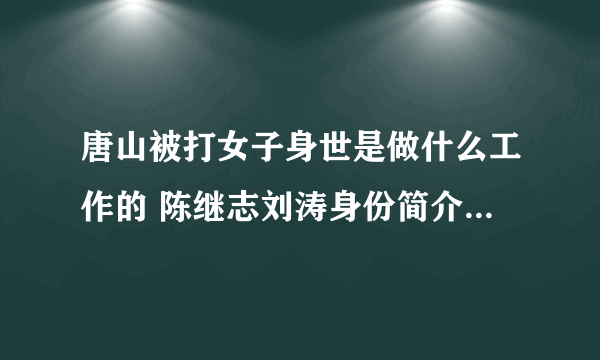 唐山被打女子身世是做什么工作的 陈继志刘涛身份简介是哪里人