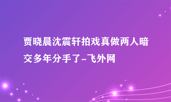 贾晓晨沈震轩拍戏真做两人暗交多年分手了-飞外网