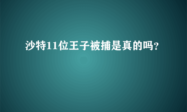 沙特11位王子被捕是真的吗？