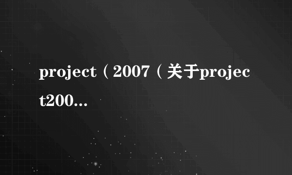 project（2007（关于project2007的简介））