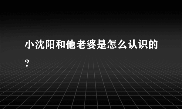 小沈阳和他老婆是怎么认识的？