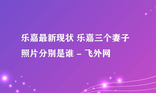 乐嘉最新现状 乐嘉三个妻子照片分别是谁 - 飞外网