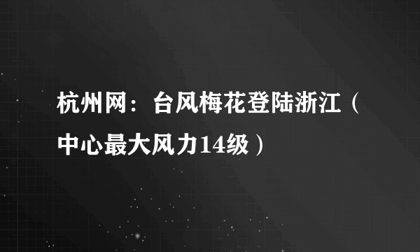 杭州网：台风梅花登陆浙江（中心最大风力14级）