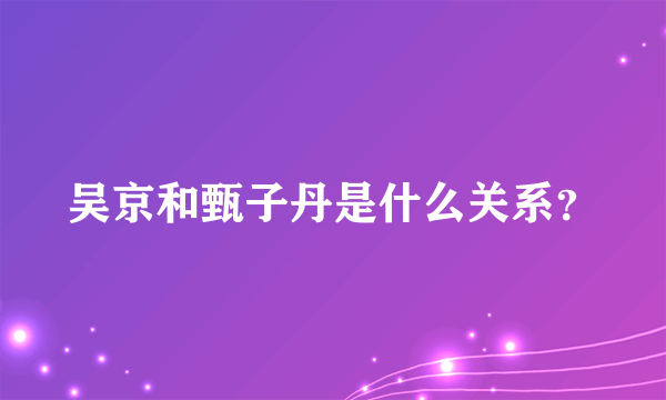 吴京和甄子丹是什么关系？