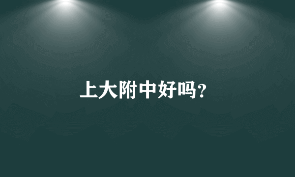 上大附中好吗？