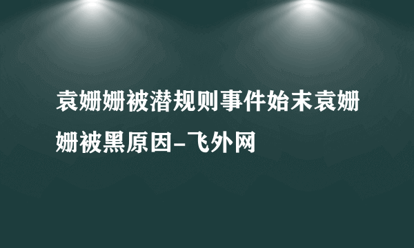 袁姗姗被潜规则事件始末袁姗姗被黑原因-飞外网