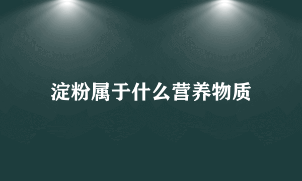 淀粉属于什么营养物质