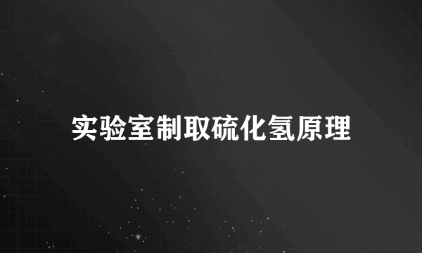 实验室制取硫化氢原理