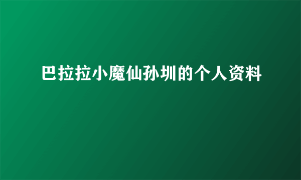 巴拉拉小魔仙孙圳的个人资料