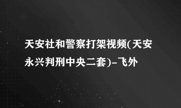 天安社和警察打架视频(天安永兴判刑中央二套)-飞外