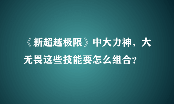 《新超越极限》中大力神，大无畏这些技能要怎么组合？