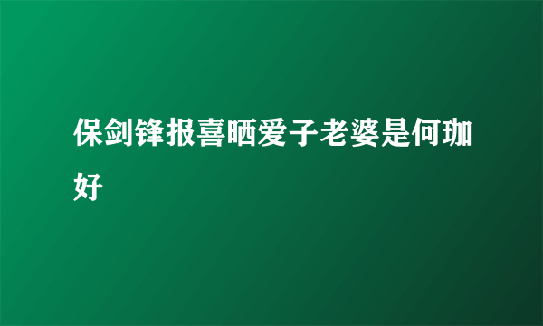 保剑锋报喜晒爱子老婆是何珈好