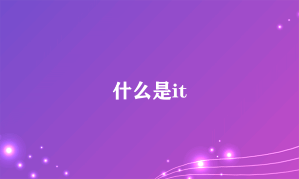 什么是it