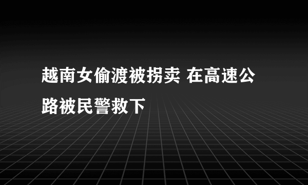 越南女偷渡被拐卖 在高速公路被民警救下