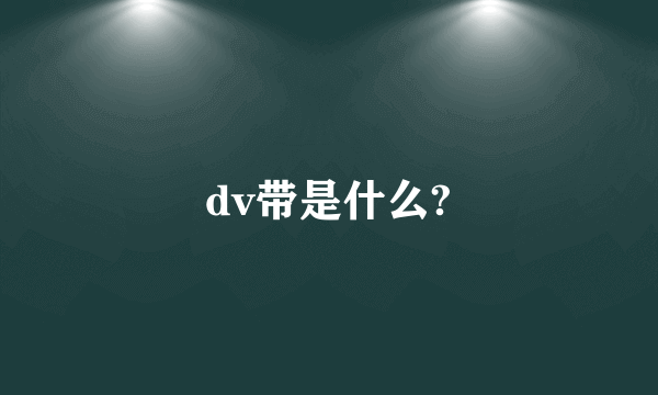 dv带是什么?