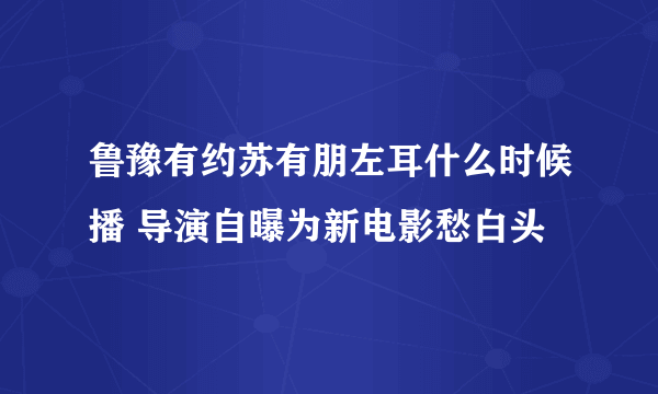 鲁豫有约苏有朋左耳什么时候播 导演自曝为新电影愁白头