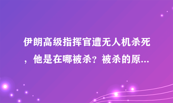 伊朗高级指挥官遭无人机杀死，他是在哪被杀？被杀的原因是什么？