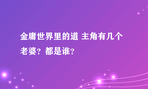 金庸世界里的道 主角有几个老婆？都是谁？