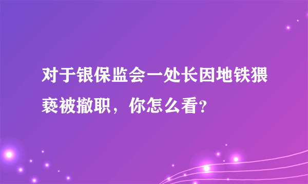 对于银保监会一处长因地铁猥亵被撤职，你怎么看？