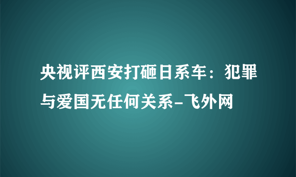 央视评西安打砸日系车：犯罪与爱国无任何关系-飞外网