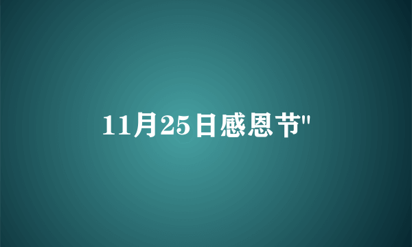 11月25日感恩节