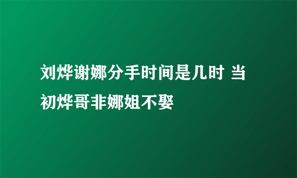 刘烨谢娜分手时间是几时 当初烨哥非娜姐不娶