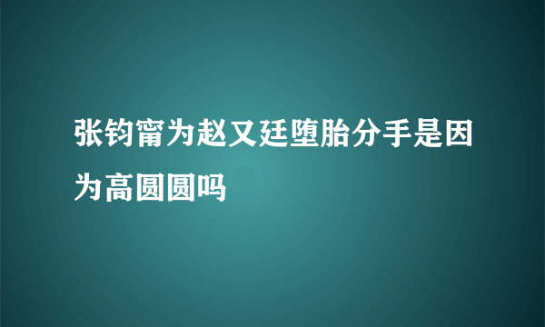 张钧甯为赵又廷堕胎分手是因为高圆圆吗