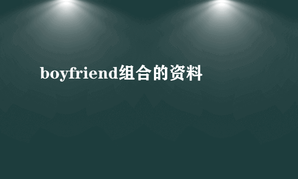 boyfriend组合的资料