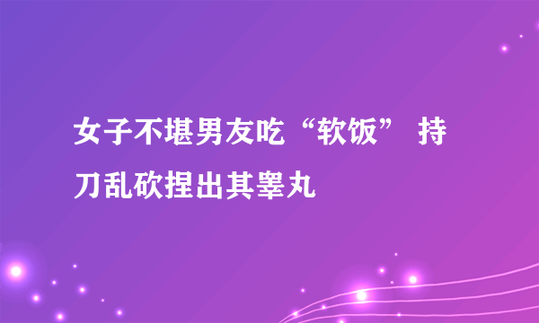 女子不堪男友吃“软饭” 持刀乱砍捏出其睾丸