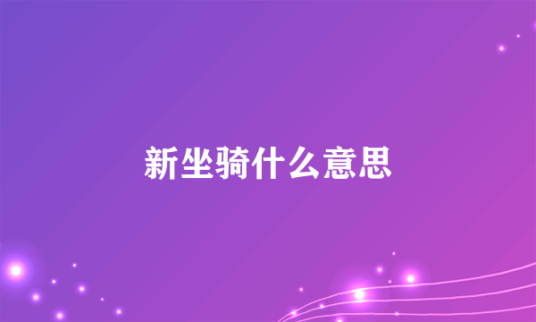 新坐骑什么意思