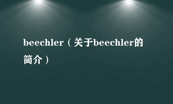 beechler（关于beechler的简介）