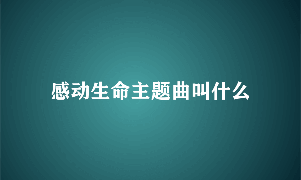 感动生命主题曲叫什么