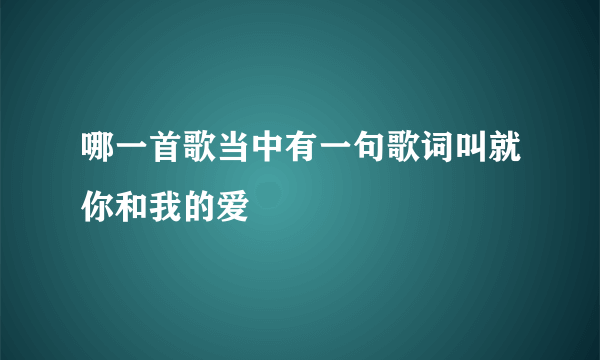 哪一首歌当中有一句歌词叫就你和我的爱