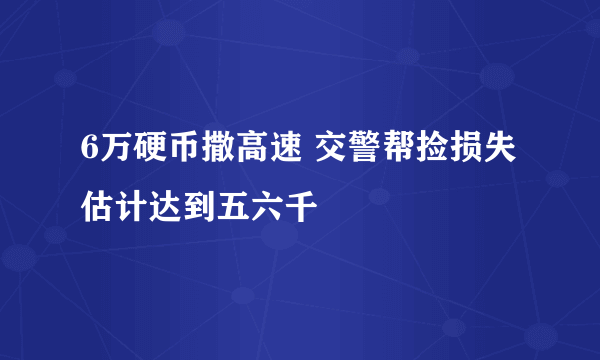 6万硬币撒高速 交警帮捡损失估计达到五六千