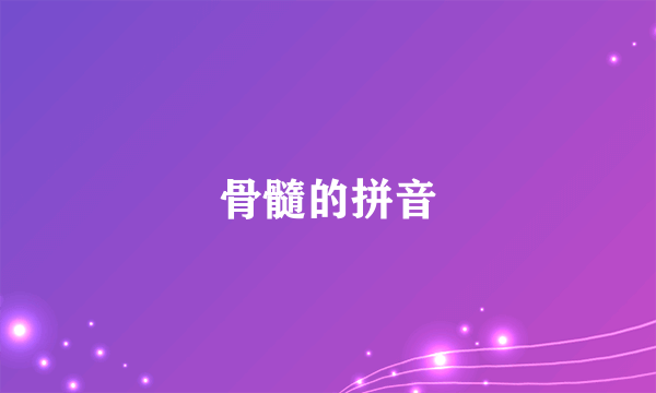 骨髓的拼音