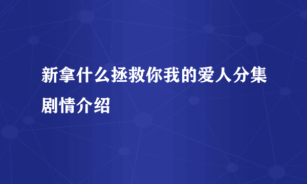 新拿什么拯救你我的爱人分集剧情介绍