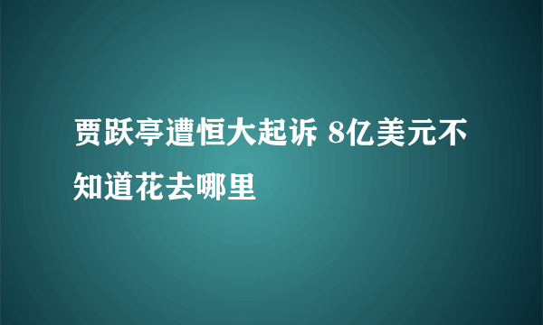 贾跃亭遭恒大起诉 8亿美元不知道花去哪里