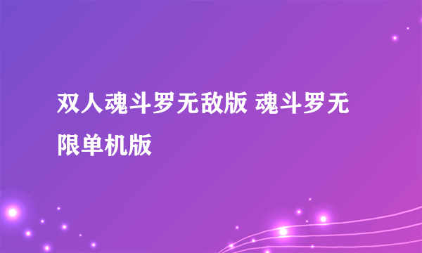 双人魂斗罗无敌版 魂斗罗无限单机版