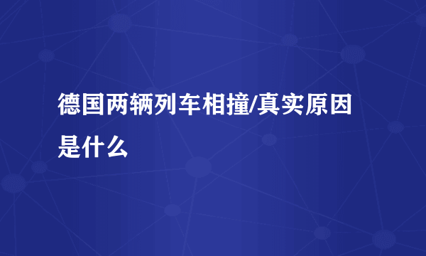 德国两辆列车相撞/真实原因是什么